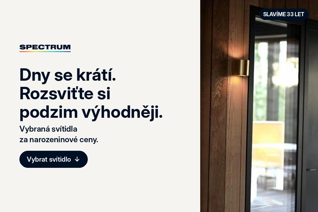 Dny se krátí. Rozsviťte si podzim výhodněji. Vybraná svítidla za narozeninové ceny.